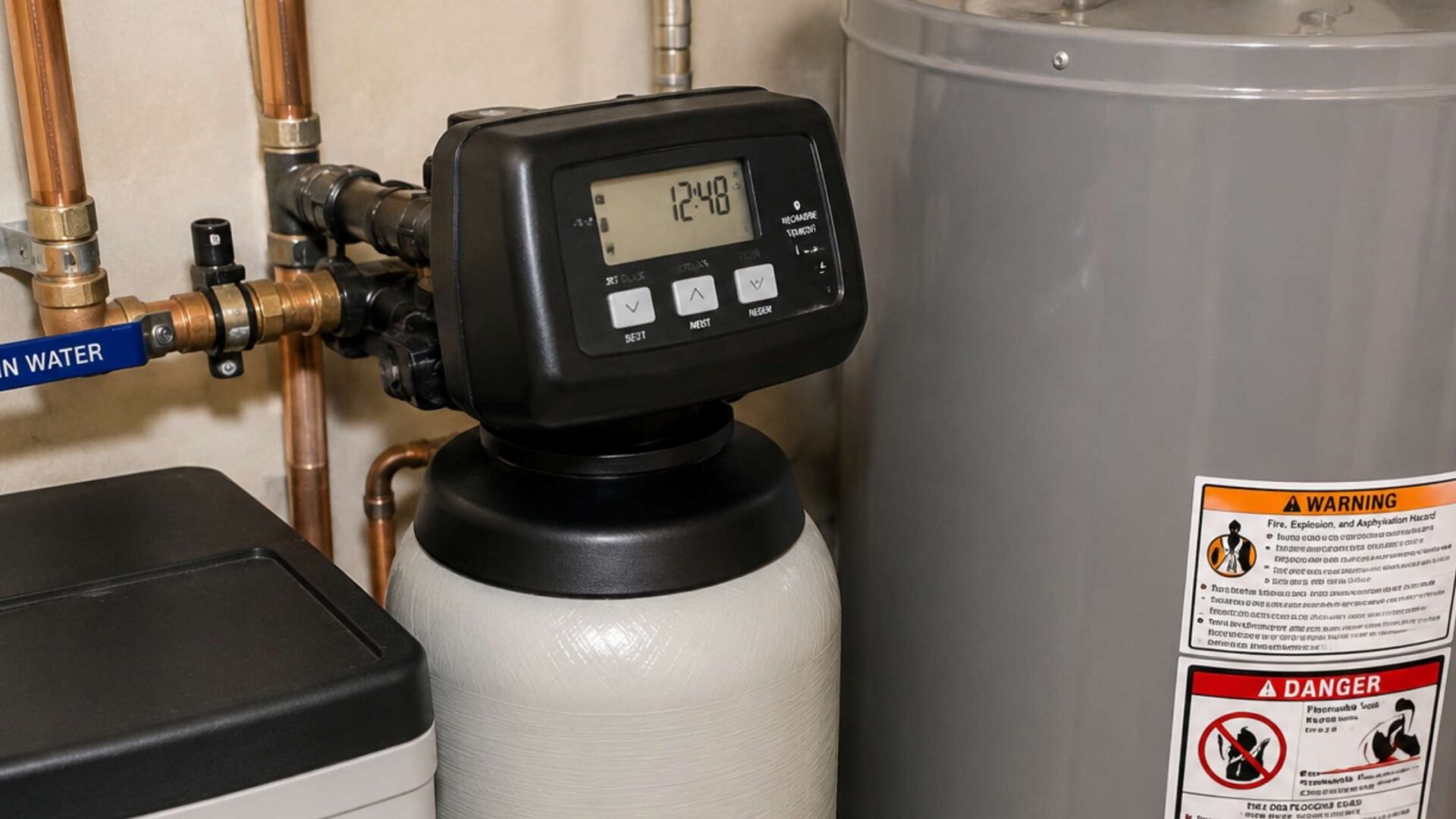 hard water plumbing protection with water softener system