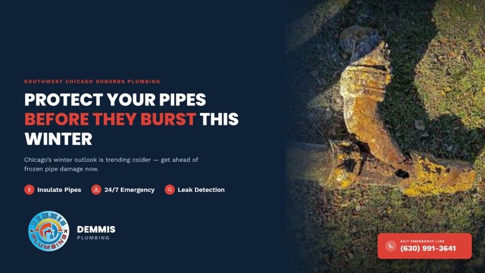 Plumber performing emergency burst pipe repair on a frozen residential water line